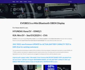 Evobd2.com(EVOBD2 Mini Bluetooth Smart Display for Hyundai and Kia EVs) Screenshot