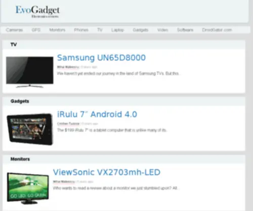 Evogadget.com(Electronics & gadgets reviews) Screenshot