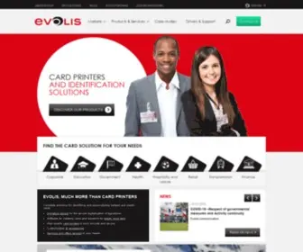 Evolis.com(A global leader in badge and card printers solutions) Screenshot