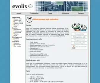 Evolix.net(Hebergement web (Linux Apache PHP MySQL)) Screenshot