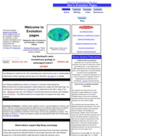 Evolutionpages.com(Alec's Evolution Pages with scientific evidence for evolution and refutations of creationist arguments) Screenshot