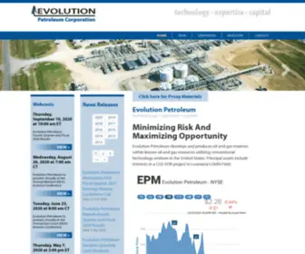 Evolutionpetroleum.com(We strive to provide investors with a lower risk investment opportunity in the energy sector) Screenshot