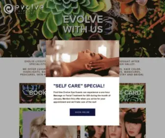 Evolvesalonspa.com(Evolve Lifestyle Salon and Spa) Screenshot