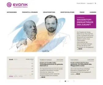 Evonik.de(Leading beyond Chemistry. Unsere 32.000 Mitarbeiter verbindet ein Antrieb) Screenshot