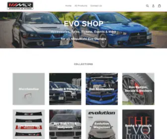 Evoshop.co.uk(Mitsubishi Evolution Store) Screenshot