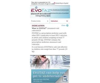 Evotaz.com(EVOTAZ® (atazanavir and cobicistat)) Screenshot
