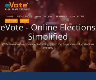 Evote.co.in(Online elections and evoting systems) Screenshot