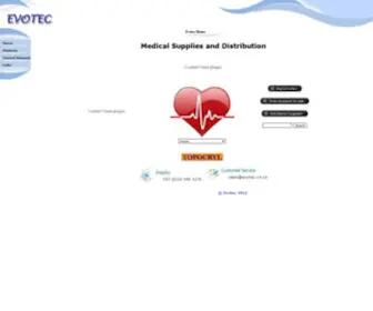 Evotec.co.za(Medical Supplies and equipment) Screenshot