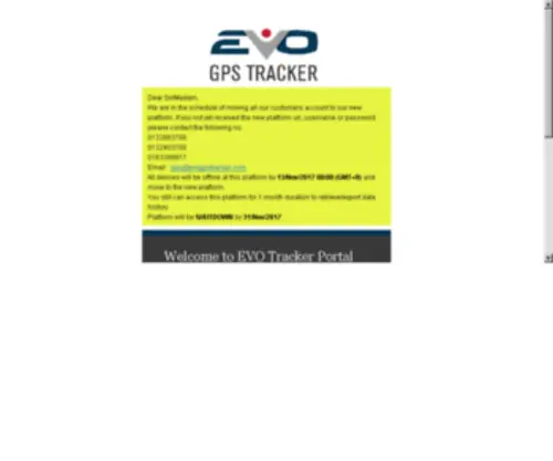 Evotrackergps.com(EVO GPS Portal) Screenshot