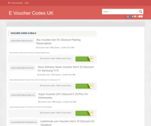 Evouchercodesuk.com(E Voucher Codes UK) Screenshot