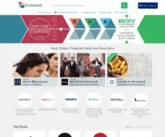Evreward.com(Coupons, Cash Back, Miles, Points & Gift Cards) Screenshot