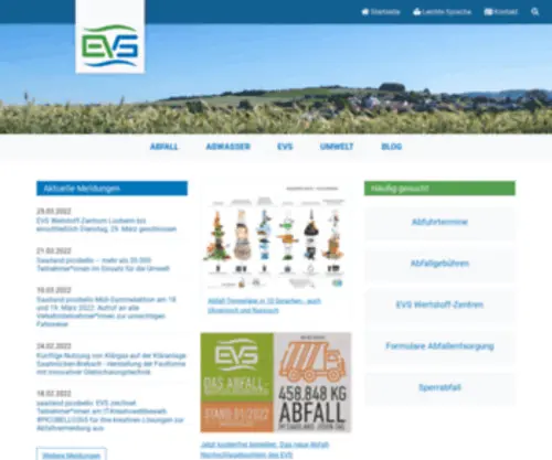 EVS.de(Herzlich willkommen beim entsorgungsverband saar (evs)) Screenshot