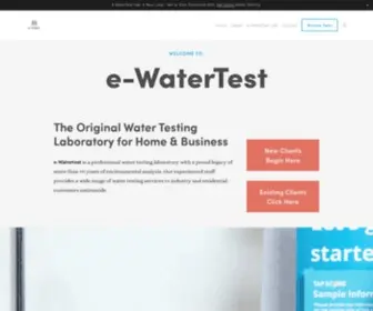 Ewatertest.com(Drinking water tests and lab water testing services for homes and business. E) Screenshot