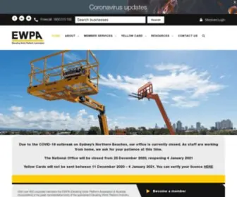 Ewpa.com.au(Elevating Work Platform Association) Screenshot