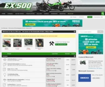 EX-500.com(The home of the Kawasaki EX500 / Ninja 500R) Screenshot