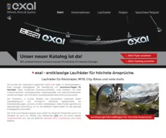 Exal.eu(Exal ist Hersteller von Fahrradfelgen für höchste Ansprüche) Screenshot