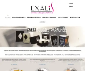 Exalis.fr(Fabricant de bougies et de parfums personnalisés) Screenshot