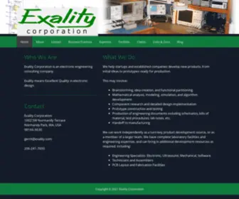 Exality.com(Who We Are Exality Corporation) Screenshot