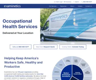 Examinetics.com(Mobile Occupational Health Screening at Your Job Site) Screenshot