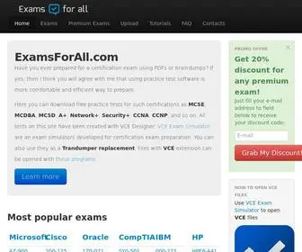 Examsforall.com(Download Microsoft Cisco CompTIA HP Oracle IBM VMWare) Screenshot