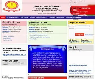 Exarmynaukri.com(ARMY WELFARE PLACEMENT ORGANISATION) Screenshot