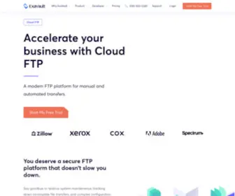 Exavault.com(Secure cloud ftp platform) Screenshot