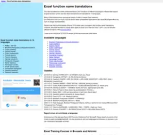 Excel-Function-Translation.com(Excel function name translations) Screenshot