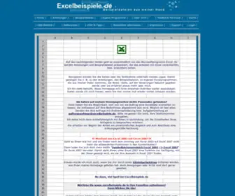 Excelbeispiele.de(Excelbeispiele, Individuelle Excellösungen, persönliche Beratung bei Excelfragen, Excel-Auftragsarbeiten) Screenshot