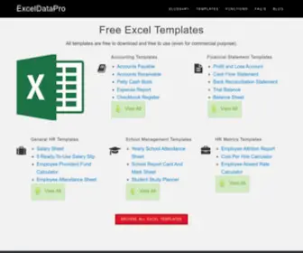 Exceldatapro.com(Free Excel Pro Templates) Screenshot