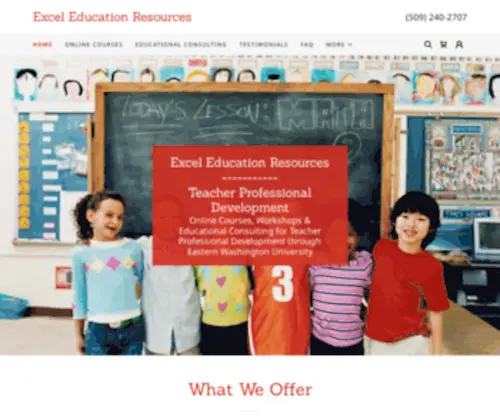 Exceleducationresources.com(Teacher Professional Development) Screenshot