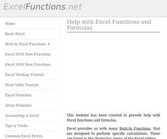 Excelfunctions.net(Help with excel functions and formulas) Screenshot