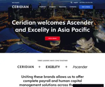 Excelityglobal.com(Ceridian welcomes Ascender and Excelity in Asia Pacific) Screenshot