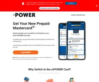 Excellacard.com(Easily transfer your excella® card funds to your new inPOWER account. Just bring your excella®) Screenshot