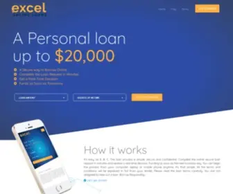 Excelonlineloans.com(Borrow up to $20) Screenshot