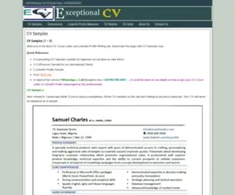 Exceptionalcv.com(CV Samples) Screenshot
