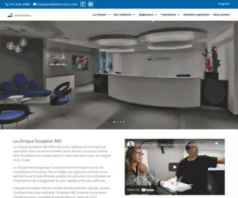 Exceptionmd.ca(Trouver une clinique orthopédique et un centre de chirurgie de la main) Screenshot
