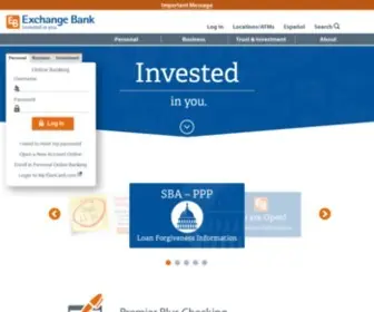 Exchangebank.com(Stability & Service in Sonoma County Since 1890) Screenshot