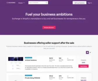 Exchangemarketplace.com(Ecommerce Websites & Businesses for Sale) Screenshot