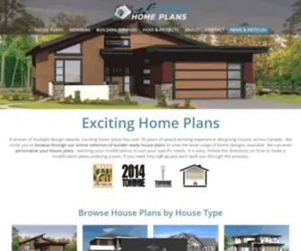 Excitinghomeplans.com(Exciting Home Plans) Screenshot