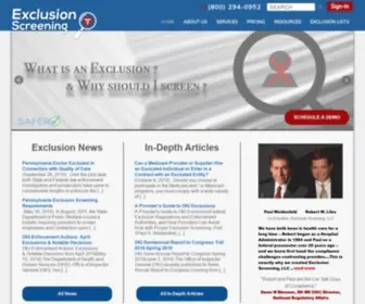 Exclusionscreening.com(OIG Exclusion List Screening Services) Screenshot