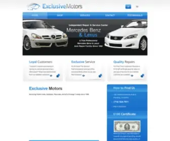 Exclusivebenzlex.com(Auto repair service for Mercedes Benz and Lexus) Screenshot