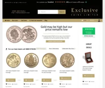 Exclusivecoins.co.uk(Buy and Sell British Coins with Exclusive) Screenshot