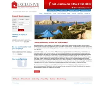 Exclusive.com.mt(Exclusive Property Bureau Ltd) Screenshot