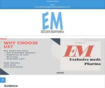 Exclusivemedspharma.com(Exclusive Meds Pharma) Screenshot