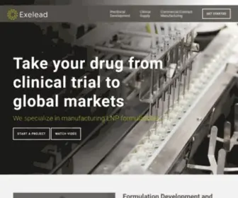 Exeleadbiopharma.com(Contract Manufacturing for Liquid Injectables) Screenshot