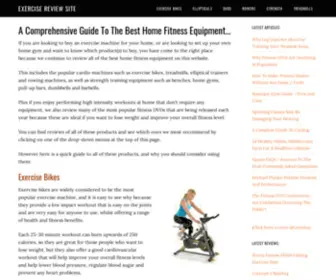 Exercisereviewsite.com(Reviews Of The Best Exercise And Home Fitness Equipment) Screenshot