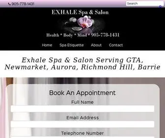 Exhalespa.ca(Exhale Spa & Salon Serving GTA) Screenshot