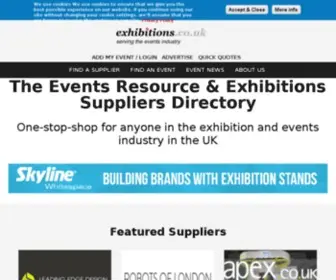 Exhibitions.co.uk(The Events Resource & Exhibitions Suppliers Directory) Screenshot