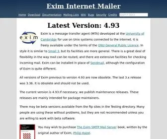 Exim.org(Exim is a message transfer agent (MTA)) Screenshot