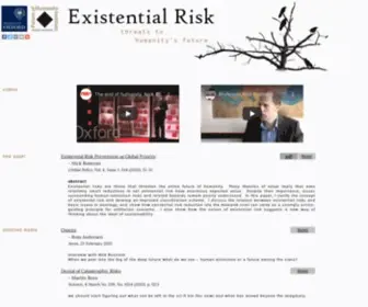 Existential-Risk.org(Existential risks) Screenshot